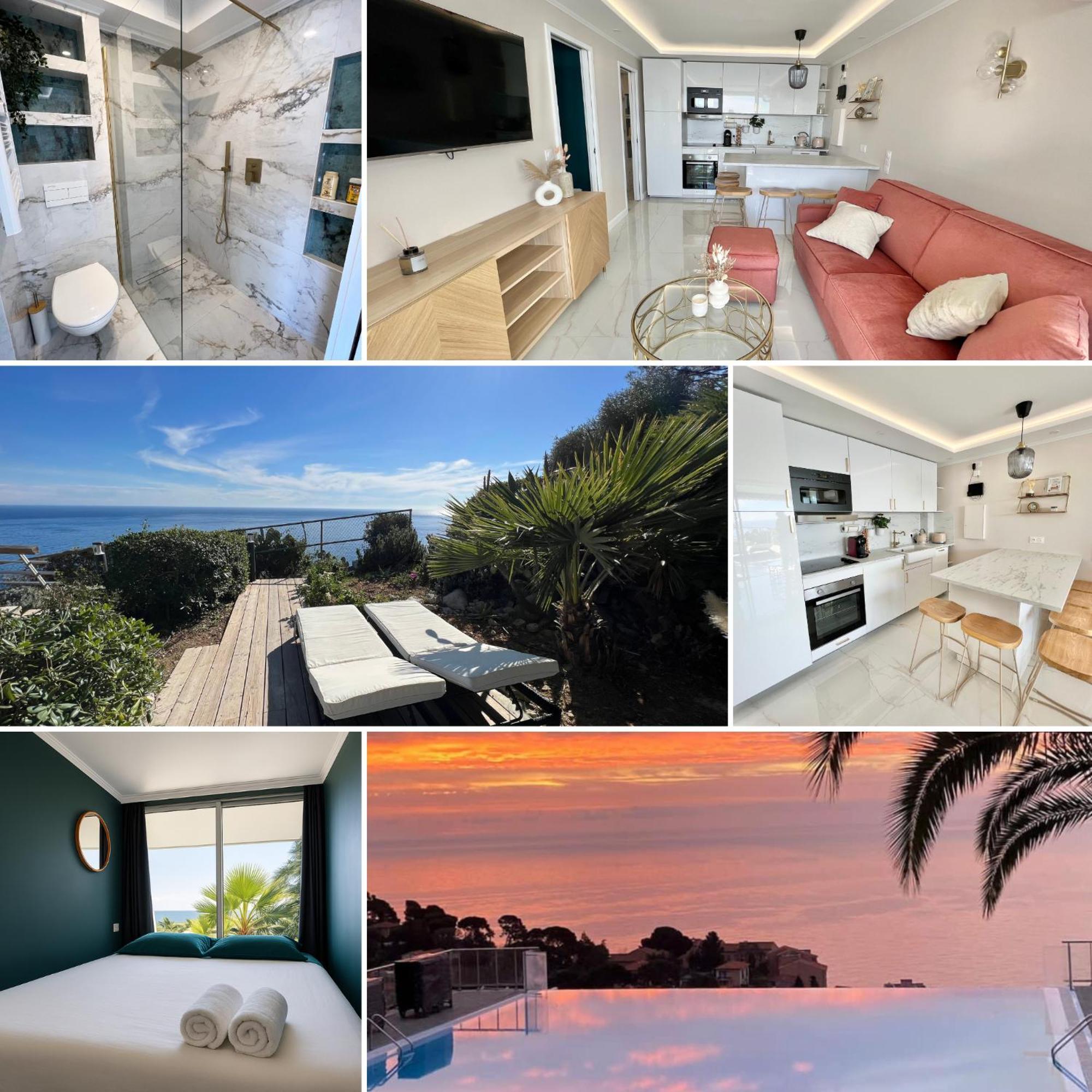 Luxueux Appartement - Vue Mer - Piscine - Free Parking - Monaco 카프다일 외부 사진